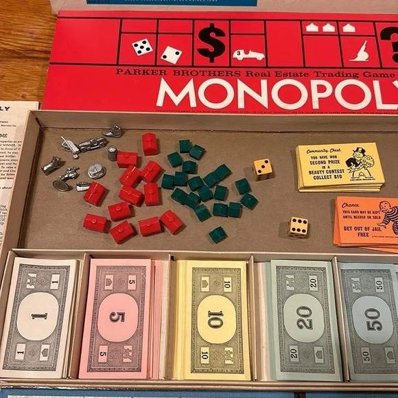 vintage 1961 parker bros real estate trading MONOPOLY board game toy collectible - Picture 5 of 16